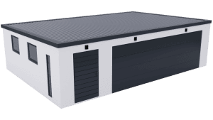 Montovaná garáž pro 2 auta s dílnou