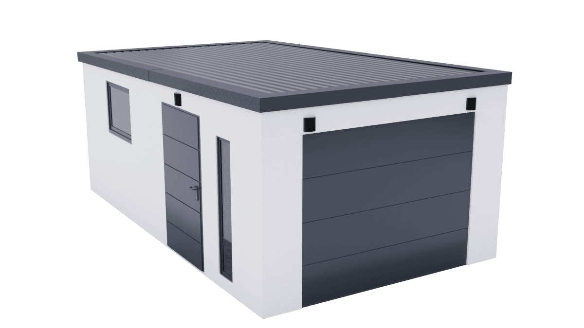 Montovaná garáž pro 1 auto s pultovou střechou