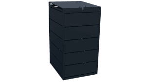 Kovový černý box na popelnici o objemu 240 l