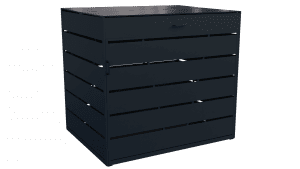 Kovový černý box na popelnici o objemu 1100 l