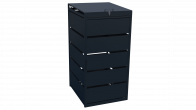 Kovový černý box na popelnici o objemu 120 l