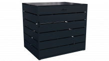 Kovový černý box na popelnici o objemu 1100 l