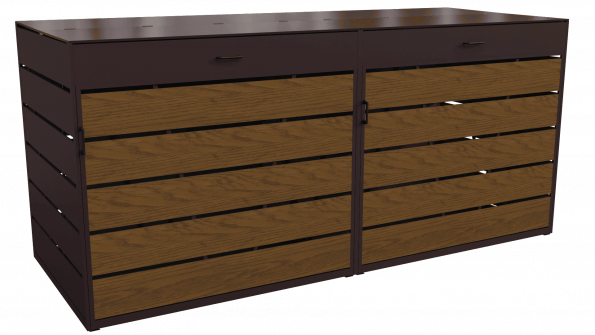 Designové kryty na popelnice s dřevem 2x1100l