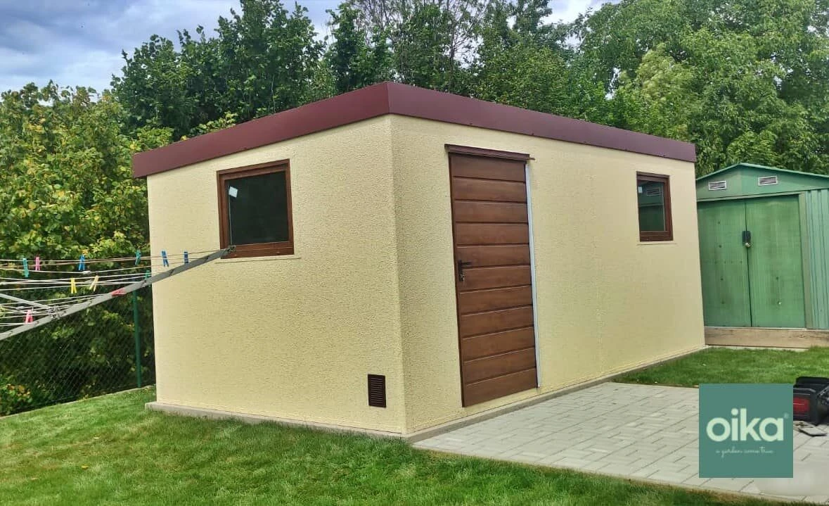 Montovaný záhradný domček so šikmou strechou na variabilné použitie