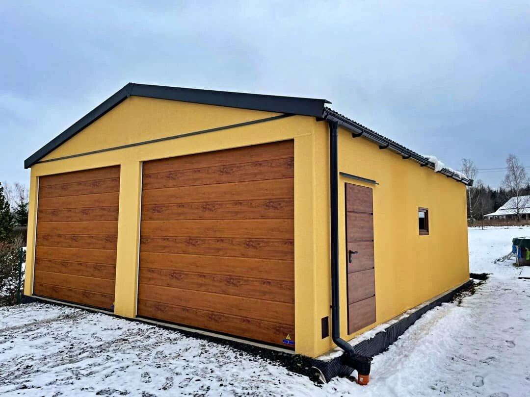 Montovaná garáž pre 2 stánky Sedlová strecha, izolovaná
