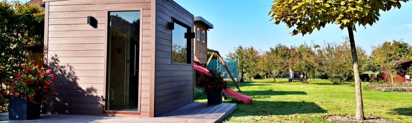 Vonkajšia sauna s pergolou