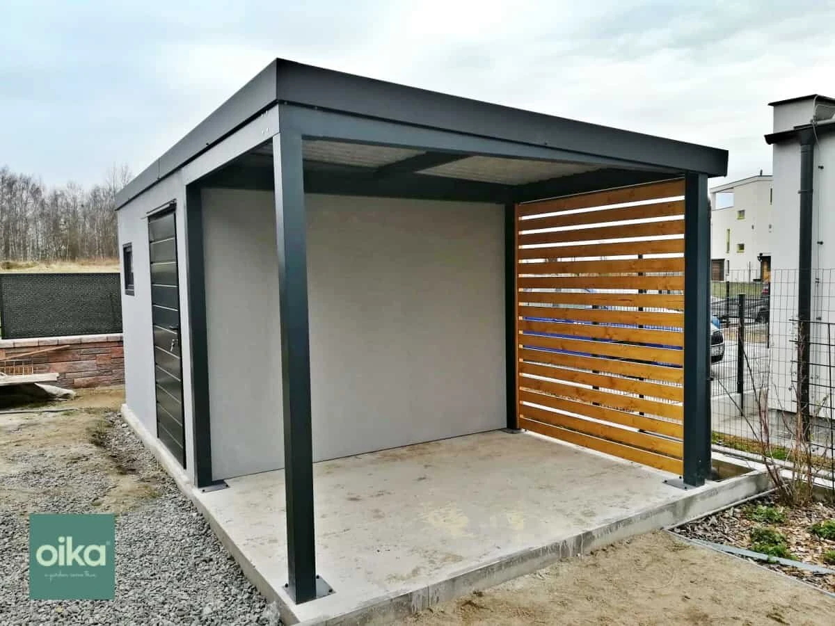 Montovaný zahradní domek s přístřeškem na jakékoliv využití