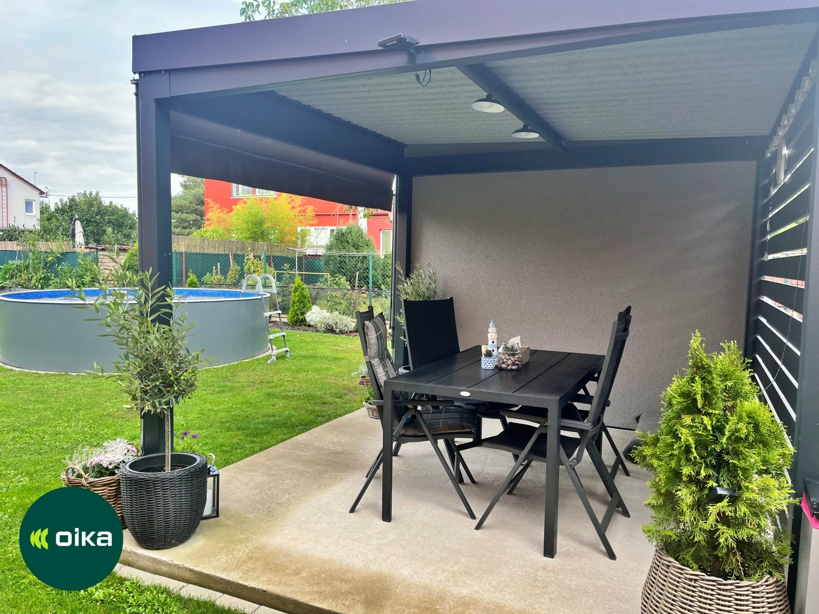 Zahradní domek s přístřeškem 5,9 x 2,98 m